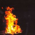 Norman Wells Enjoying A Campfire